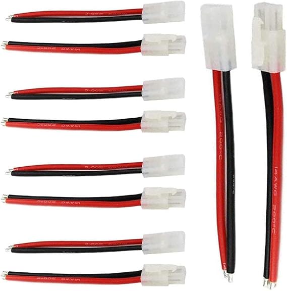 YLP 5pairs Tamiya Plug Male Female Connector Adapter Cable 14awg 10cm for RC Car Lipo Battery Charge