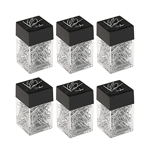 Paper Clip Dispenser, Magnetic Paper Clip Holder Compact Size fits Perfectly on Your Desk or Table Great for School, Office - 6 Pack