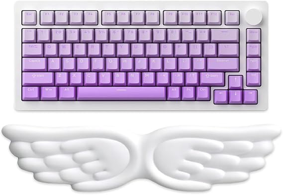 GoLite Kanat Şekilli Klavye Bilek Desteği Ergonomik Konforlu Memory Foam Kaymaz Taban Bilek Yastığı (Beyaz)