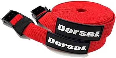 Dorsal Tie Down Straps for Roof Rack Pads Crossbars Holds Surfboards Kayaks Canoes Paddleboards Nylon 15 Feet Red