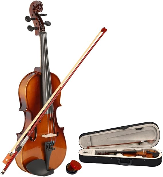 1/2 Violin, Acoustic Violin Set with Violins Case, Bow, Rosin, Violins for Beginners, Students, Kids 7-9 Years Old (Natural)