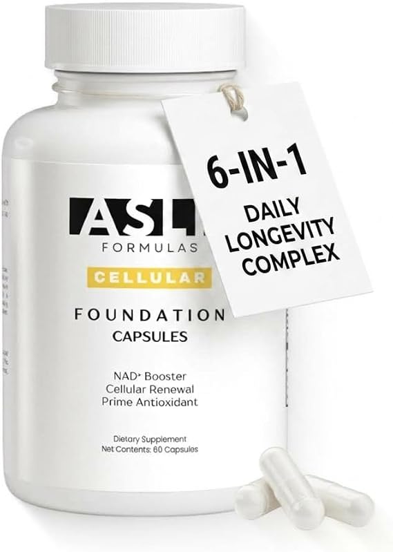 NAD+ Booster & Longevity Supplement with 300mg Nicotinamide Riboside, Ubiquinol (CoQ10), Spermidine, Quercetin, Luteolin & Apigenin - Aging Support - 60 Capsules