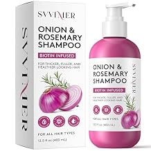 Svvimer Onion Rosemary and Biotin Shampoo - Hair Growth Shampoo for Hair Loss and Thinning - Thickening and Strengthening Formula for Men & Women Sulfate Free, 13.5 Fl Oz (Pack of 1)
