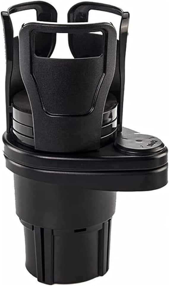 Drink Holder for Car 2-in-1 Double Car Cup Holder 360° Rotatable Multifunctional Drink Holder Car Cup Holder for Various Drink Cans Coffee Cups Bottles (Black)