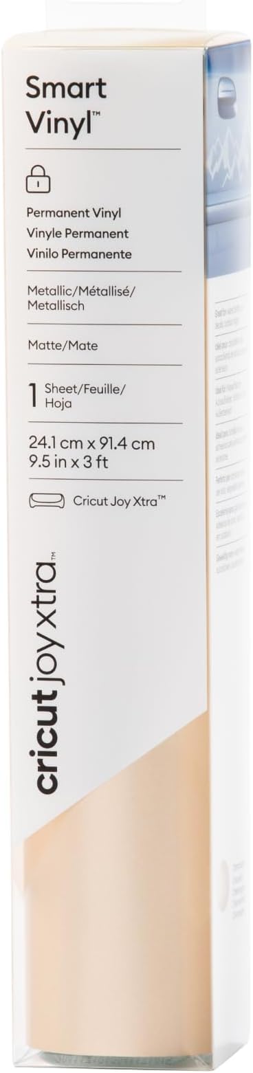 Cricut Joy Xtra Matte Metallic Smart Permanent Vinyl, Gold (9.5in x 3ft)