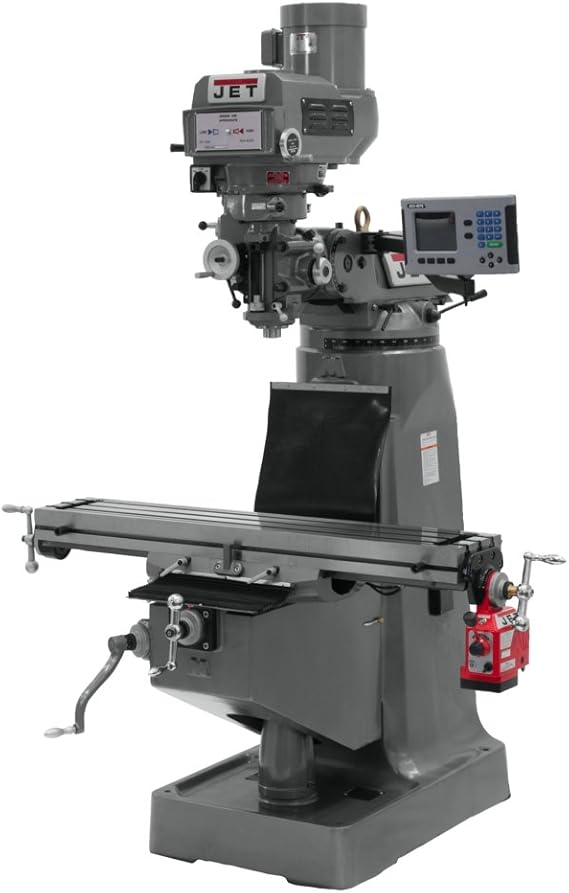 JET Variable-Speed Vertical Mill, ACU-RITE 203 DRO, X-Axis Powerfeed 3 HP, 230/460V 3Ph (Model JTM-4VS)