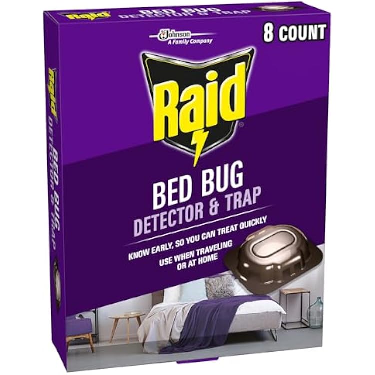 Raid Bed Bug Detector Trap, Use When Traveling or at Home, Detects Bed Bugs Early, 8 Count