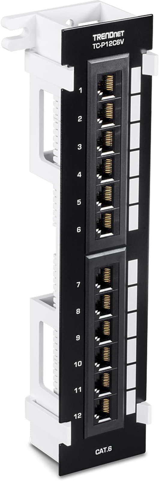TRENDnet 12-Port Cat6 Unshielded Patch Panel,TC-P12C6V,Wall Mount | Included 89D Bracket,Vertical or Horizontal Installation,Compatible w/Cat5e&Cat6 RJ45 Cabling,110 IDC Type Terminal Blocks