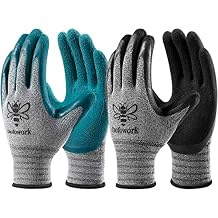 DOFOWORK Gardening Gloves - 6 Pair Gardening Gloves for WomenMen, Breathable Natural Latex Garden Gloves with Grip