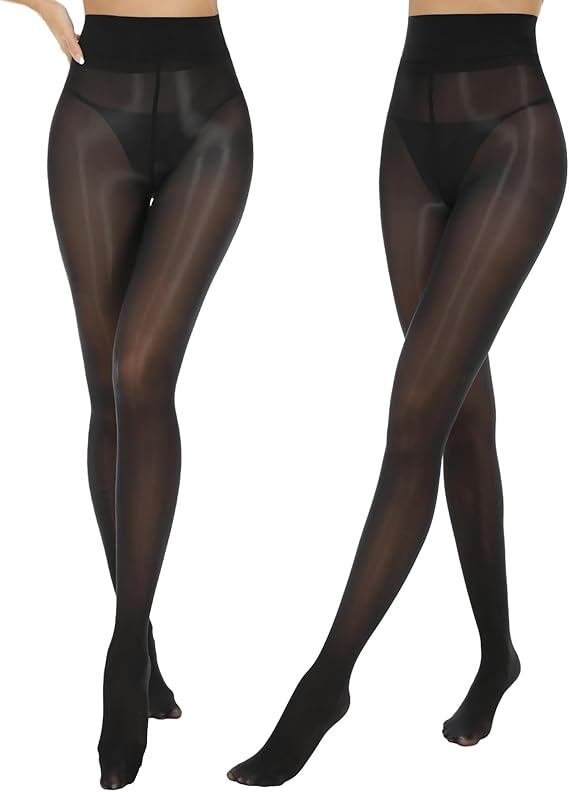 Shiny Pantyhose for Women High Waist Silk Oil Shimmer Sheer Tights
