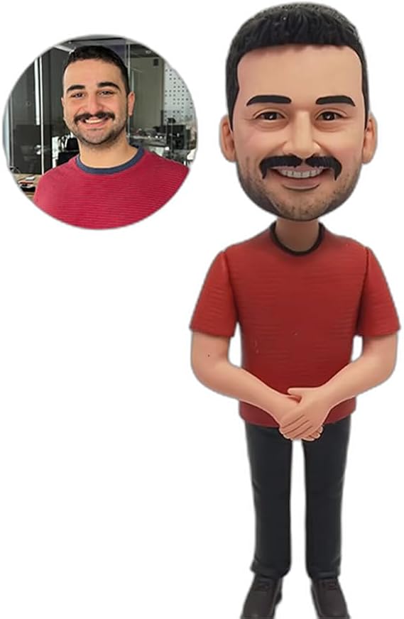Custom Bobbleheads Personalized Bobble Head Figures Full Body Customization Handmade Sculpture for Father Mother Christmas Valentine Birthday Party Wedding (1-Person)