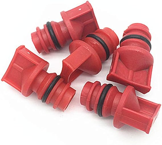 COMOK 5pcs Red Tone Air Compressor Male Thread Diameter 18mm Plastic Oil Breather Cap