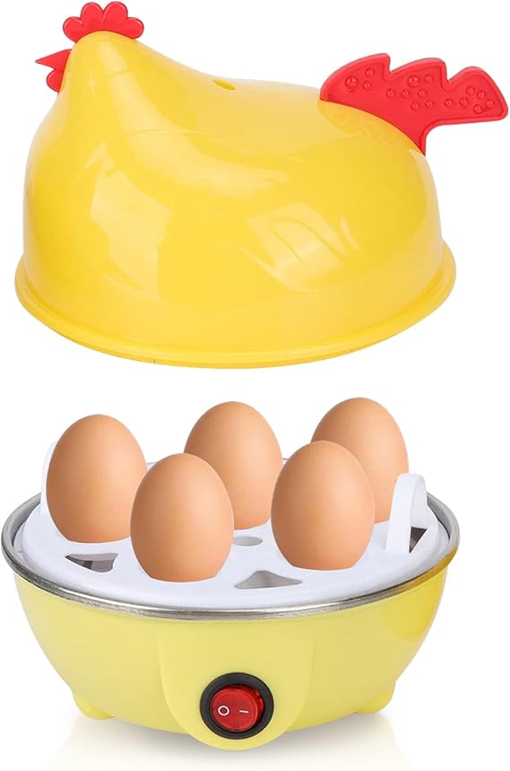Electric Egg Cooker, 7 Egg Capacity, Multifunctional Rapid Heater with Automatic Shutdown for Hard Boiled Eggs, Steamer for Vegetables & Dumplings, Safe & Easy Breakfast Maker