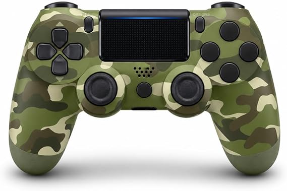 Çeşithane Doubleshock 4 Kablosuz Oyun Kolu – PS4 / PC/Android Uyumlu, Bluetooth Gamepad, Titreşimli, Touchpad & Gyro Sensörlü Kontrolcü (Yeşil Kamuflaj)