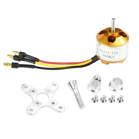 QWinOut A2212 1000KV Brushless Outrunner Motor 13T with 3.5mm Male Banana Bullet for RC DIY Aircraft Multi-Copter Quadcopter Drone (1 Pcs)