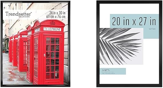 MCS Trendsetter 24x30 Poster Frame & Studio Gallery 20x27 Photo Frame Bundle