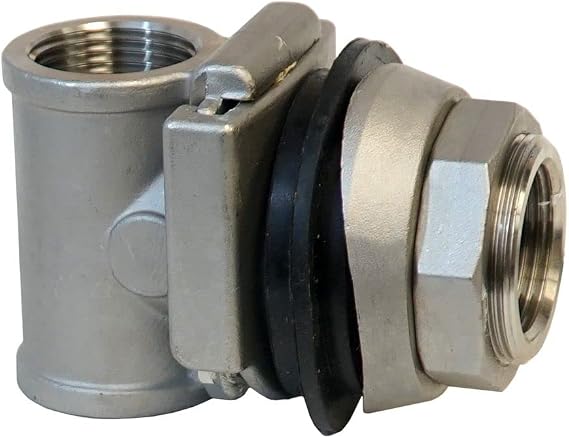 Merrill SSMB50 1" Stainless Steel Pitless Adapter, Heavy Duty No-Lead Well Pump Pitless for 1 Inch Drop Pipe & Discharge, 2-Piece Submersible Pump Well Connection Fits 5"8" Casing