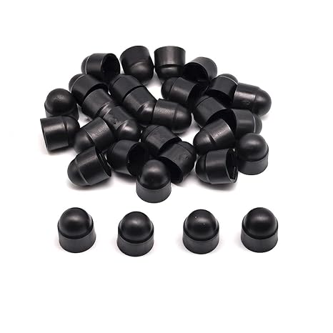 M610mm Hex Head Bolt Nut Protective Caps, Black, 30 Pack