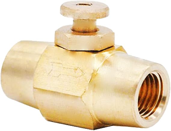 YOUHO Brass 1/4" NPT Female Thread Push Button Check Valve Switch Shut-Off Valve Brass Button Valve 1/4 Inch x 1/4 Inch Female