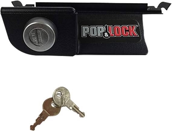 Pop & Lock Manual Tailgate Lock for Dodge Ram 1500, 2500, and 3500, Fits 2002 to 2008 (Chrome, PL3400C, Works with No Factory Lock)