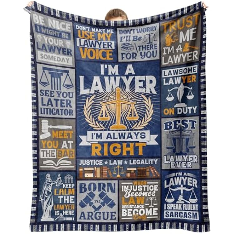 Lawyer Gifts for WomenMen, Law School Graduation Gifts, Gift for Lawyers, MaleFemale Attorney Future Lawyer Birthday Throw Blanket 60x50