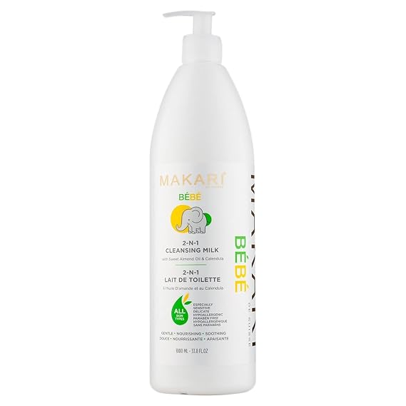 Makari Bebe Cleansing Milk (1000 ml) | Baby Body Wash & Softening Formula for Dry Skin | Helps Comfort Delicate Skin | Gentle for Infants 3 Months+ | For Sensitive Skin