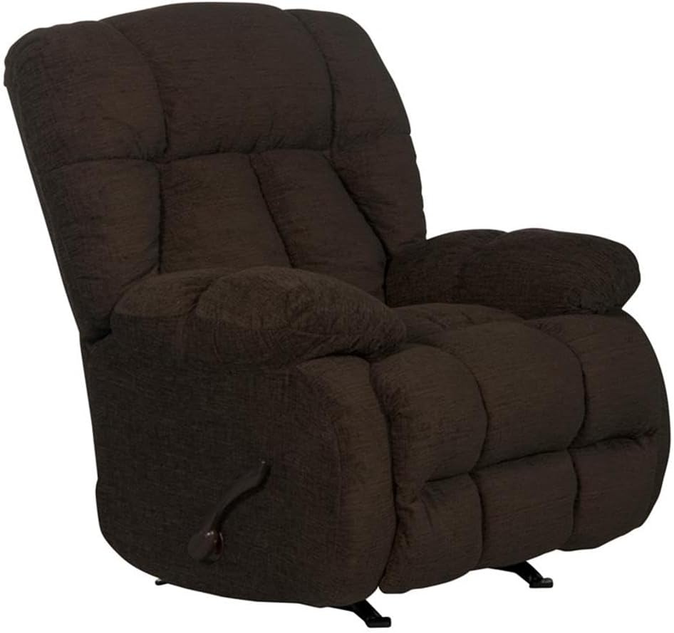 Catnapper Brock Rocker Recliner in Chocolate Brown Polyester Chenile Fabric