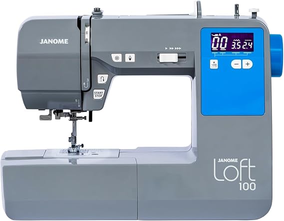 Janome Loft 100 Computerized Sewing Machine, 100 Stitches, LCD | Built-In Needle Threader, Stitches