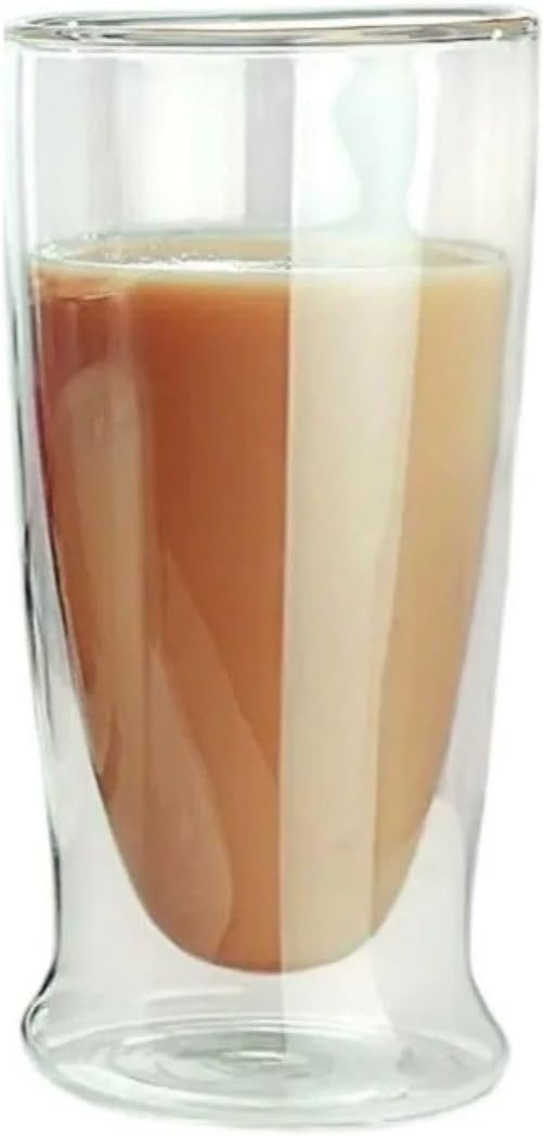 Çift Cidarlı Uzun Model Cam Kokteyl, Meşrubat, Latte, Su Bardağı, 350 ML, 1 Adet - 12323
