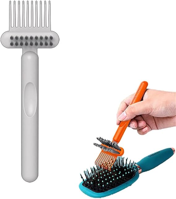 Comb Cleaning Brush, Hair Brush Cleaner Tool, Comb Cleaning Hairbrush, 2-in-1 Hair Brush Cleaning Tool, Embedded Comb Hair Brush, Hair Brush Remover Rake, Removing Hair Dust Home and Salon