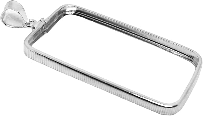 Sterling Silver Bezel Frame for Pamp Suisse Lady Fortuna 1 oz Silver Bar (Only Fit Pamp Silver Bar)