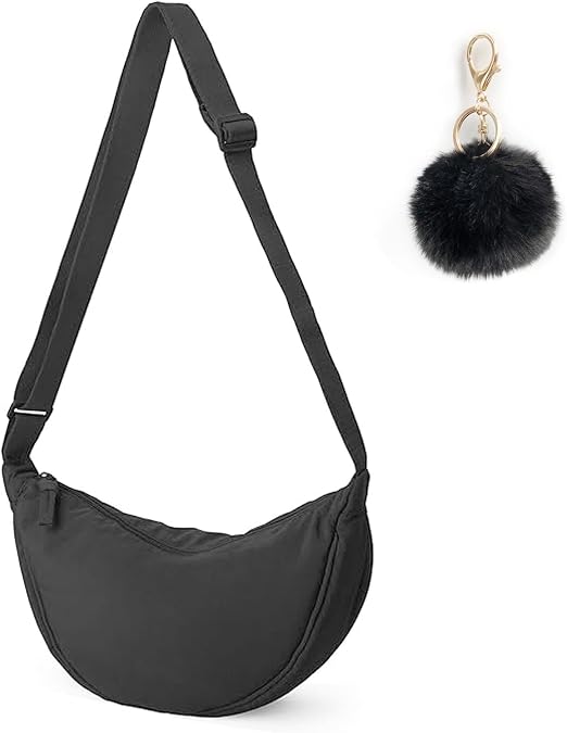 Nylon Crescent Dumpling Crossbody Bag for Women - Waterproof, Lightweight With Adjustable Shoulder Strap