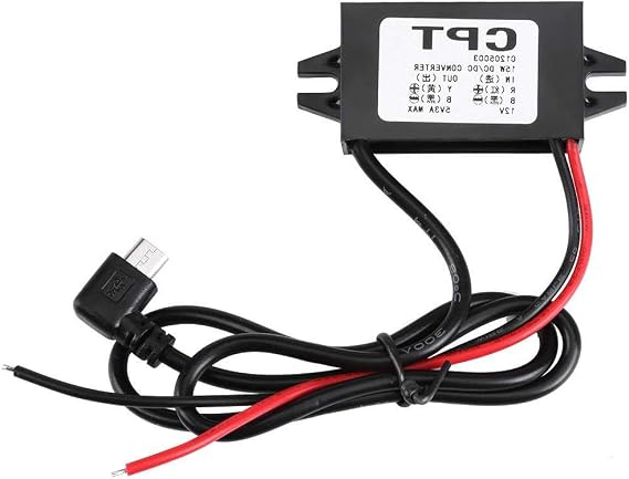 Dc to Dc 12V to 5V 3A Power Converter Micro USB Adapter Waterproof Voltage Step Down Connector Regulator Power Supply Module Buck Converter