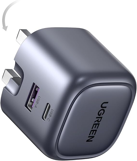UGREEN 35W USB C Charger Nexode Dual Port PD Foldable GaN Fast Charger Plug | Fast Charging Adapter Compatible with iPhone 17 16 15 14 Pro Max, Galaxy S25 S24 Ultra S10, Pixel 10 9 8 7 Pro, iPad Air Mini