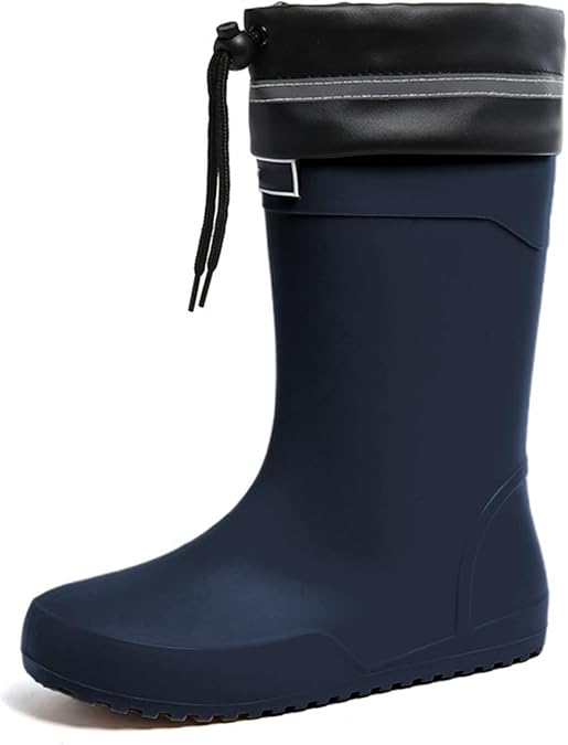 Men's Rain Boots Outdoor Camping Hiking Rubber Shoes Slip Durable Lightweight Comfortable for Gardening Fishing