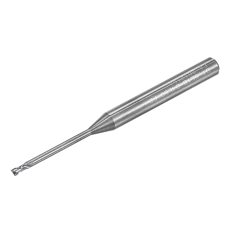 uxcell Square Nose End Mill, 1.5mm Solid Carbide Long Reach CNC Router Bits 2 Flutes Milling Cutter with Extended Neck, 18mm Cutting Length 4mm Shank
