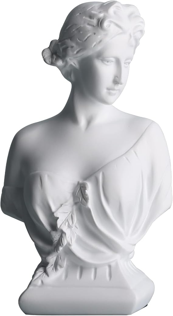 DOVDOV Greek Goddess Decoration, Young Venus Bust, Classic Roman Bust, Greek Mythology Decoration, for Home Decorative Statues, Home Office, Bedroom, Console, Shelf Decoration