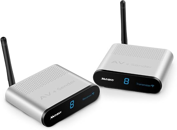 Wireless av Transmitter and Receiver measy AV530 TV Transmitter and Receiver up to 300m/1000ft to Camera,Monitor,TV - Silver, RCA Extender