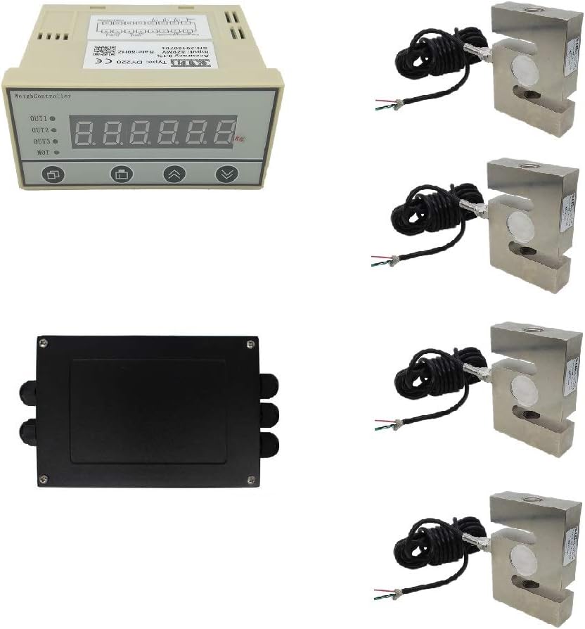 Hopper Scale Weighing Tank S Load Cell Sensor 1T 2T 3T 5T Kit with Junction Box and Indicator DY220 4X5000KG
