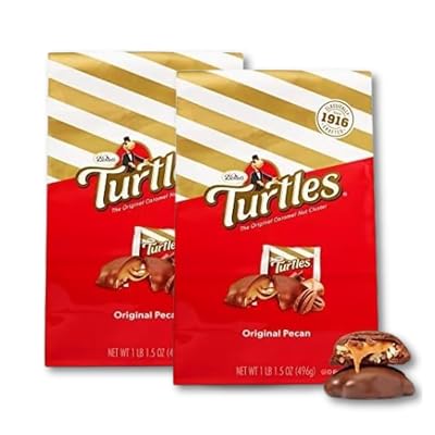 Turtles - Pack of 2 - Original Pecan - Individually Wrapped Milk Chocolate Pecan Clusters - 17.5 oz. Bags