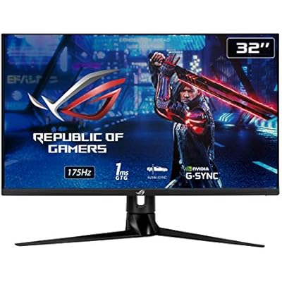 ASUS ROG Swift PG329Q 32 Gaming Monitor, 1440P WQHD 2560x1440, Fast IPS, 175Hz Supports 144Hz, 1ms, G-SYNC Compatible, Extreme Low Motion Blur Sync, Eye Care, HDMI DisplayPort USB, DisplayHDR 600