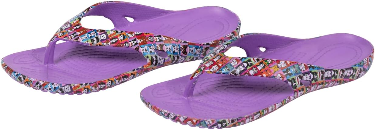 Women's Playful Paws Flip Flops Thong Sandals Pet Print Pool Casual Wear | Lightweight, Textured Grip Insole, Non Slip, Beachwear, Summer Footwear