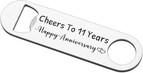 FOOZDEEVAAQ 11 Year Anniversary Steel Gifts for Women Men Bottle Opener for Him and Her Steel Anniversary Day Gifts for Couple Bridal Shower Gift Gift for Girlfriend Long Distance Birthday