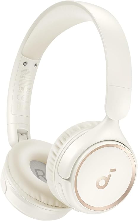soundcore By Anker H30i Wireless On-Ear Headphones, Foldable Design, Pure Bass, 70H Playtime, Bluetooth 5.3, Lightweight and Comfortable, App Connectivity, Multipoint Connection (Oat White)