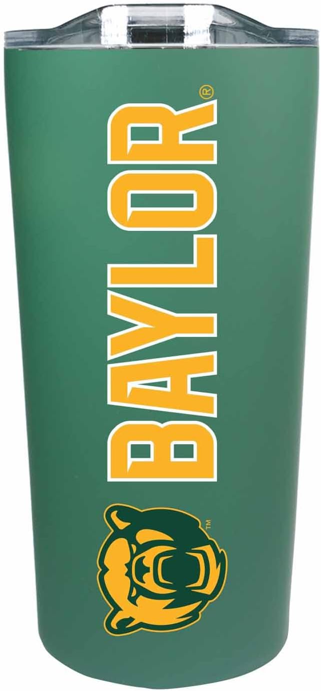 Campus Colors NCAA Stainless Steel Tumbler perfect for Gameday - 18 oz - Double Walled - Keeps Drinks Perfectly Insulated Baylor Bears - Green