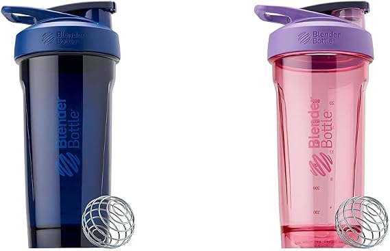 BlenderBottle 28-Ounce Strada Shaker Cup Bundle - Blue and Purple