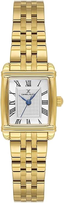 DANIEL KLEIN Silver Dial Gold Strap Womens Analog Watch