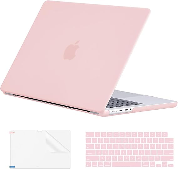 EooCoo Case for MacBook Pro 14 inch M5-M1 Pro/Max 2026-2021, Matte Pink