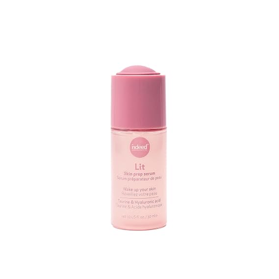 Indeed Labs Lit Skin Prep Serum for Makeup | Face Serum with Taurine for Radiance, Hydrating Hyaluronic Acid, Pore-Minimizing Niacinamide | Gentle Makeup Base Facial Moisturizer | All Ages, (30 mL)