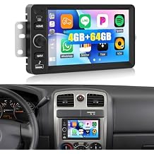 4G+64G Car Radio for Chevrolet Chevy Silverado 2003-2006,Colorado 2004-2012,GMC Siera Yukon 2003-2006,Canyon 2004-2012 with Wireless Carplay Android Auto,WiFi/GPS Bluetooth FM RDS Backup Camrea